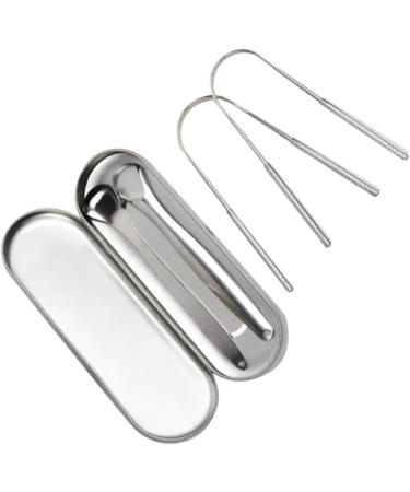 Stainless Steel Tongue Scraper Set - Safe & Easy Tongue Cleaner for Bad Breath Relief | International Shipping - Buy Online on SooperMarket.com
