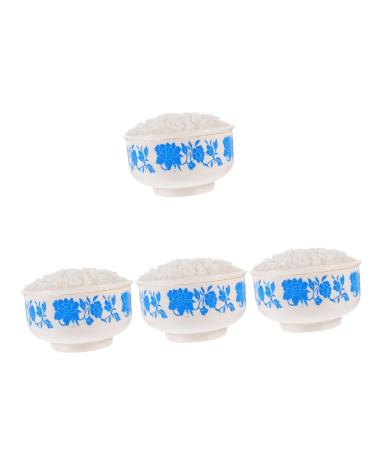 HEMOTON 4pcs Simulated Rice Toy Models Food Decorative Model Simulated Cooked Rice Photo Prop Fake Cooked Rice Photography Prop Cooked Rice Model Steamed Rice Ornaments Pvc