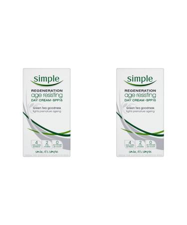 Simple Regeneration Age Resisting UK s #1 facial skin care brand* Day Cream SPF 15 to protect dry skin against premature ageing and enhance smooth skin 50 ml (Pack of 2)