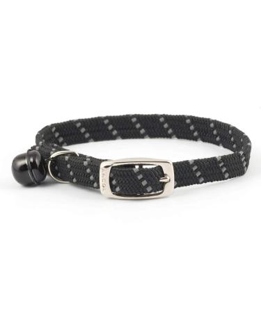 Ancol Reflective all-elastic Cat Collar Black Black 1 Count (Pack of 1) Single
