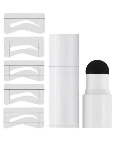 Eyebrow Stamp Stencil Kit Eyebrow Stamping Kit Perfect Brows Stamp Kit Brow Stamp Shaping Kit Brow Stamp And Shaping Kit Waterproof (1P, Medium Brown) 6 Piece Set Medium Brown
