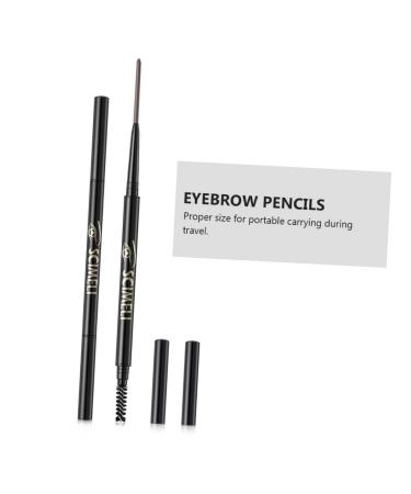 Mikinona 2 1 Eyebrow Makeup Tools Grey Eyebrow Automatic Pencils To Rotate Wooden Door Eyebrow Pencil 1 count (Pack of 1) Grey