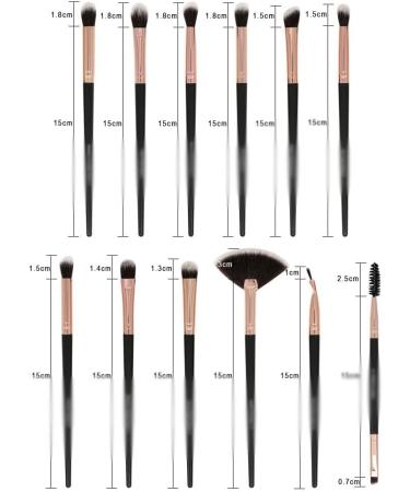 DFHBFG 12-Piece Eye Makeup Brushes Set | Soft Bristles for Perfect Eyeshadow Nose Shadow & Eyeliner - Ideal for Professional & Home Use - Buy Online on SooperMarket.com