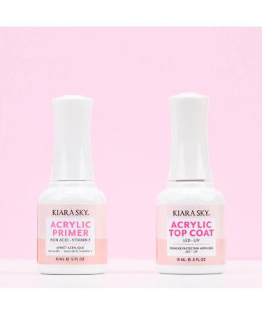 KIARA SKY Professional Nails Acrylic Essentials 0.5 Fl Oz (Acrylic Primer + Top Coat Duo)