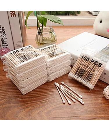 Greatangle-UK 100pcs Antibacterial Cotton Swabs - Double Head Wooden Handle Makeup Sticks for Health & Hygiene - Buy Online on SooperMarket.com