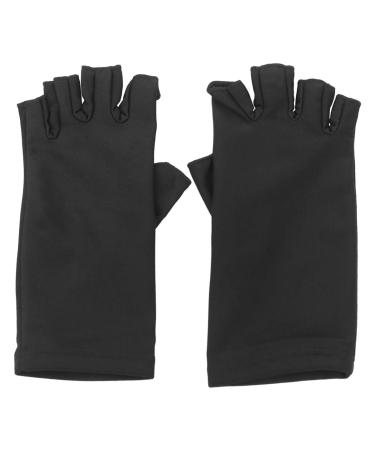 Solustre UV Protection Manicure Gloves - Anti-UV Half-Finger Nail Dryer Tools - 2 Pairs in Black for Salon & Home Use - Buy Online on SooperMarket.com