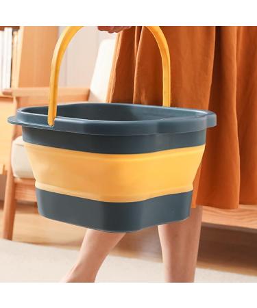 Yusseqdd Collapsible Foot Bath Basin - Multifunctional Large Capacity Foldable TPE Bucket for Home & Salon Use - Light Blue - Buy Online on SooperMarket.com