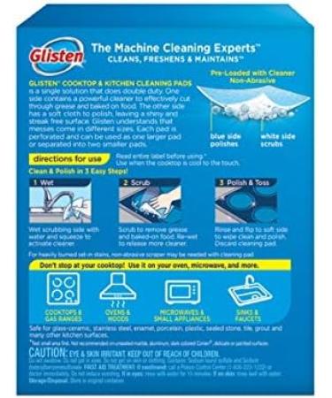Glisten Dishwasher Magic 2-Pack Cleaner & Disinfectant with Cooktop & Kitchen Cleaning Pads - Buy Online on SooperMarket.com