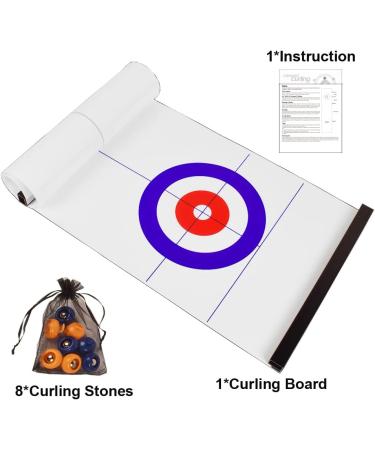 Tabletop Curling & Shuffleboard Game Set - Fun Family Board Game with 8 Rollers, Perfect Gift for Kids & Adults, Travel-Friendly Compact Storage - Buy Online on SooperMarket.com