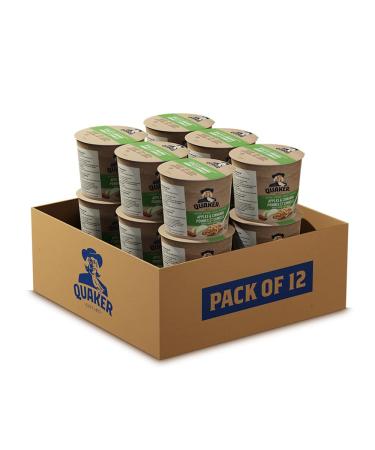 Quaker Apples & Cinnamon Instant Oatmeal Cup Multi-Pack 43g (Pack of 12)