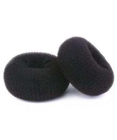 WACURRENTHYD Hair Donut Bun Maker Blonde Ring Style Bun 2PCS Chignon Hair Increase Doughnut Shaper for Thick and Long Hair (X-Large 4.5 Inch/Black) Black X-LARGE(4.5IN)