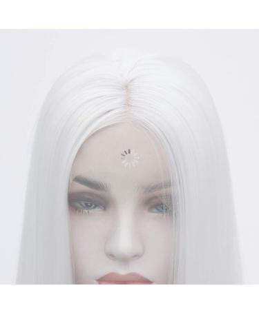 Buy SHIYID White Long Synthetic Lace Front Wig | Heat Resistant Silky Straight Wig for Women - International Shipping Available - Buy Online on SooperMarket.com