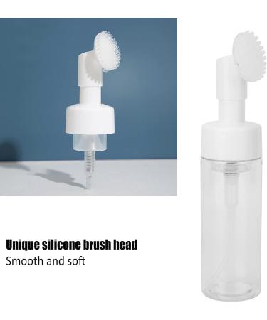 Silicone Brush Head Foaming Bottle Transparent Deep Clean Facial Pores Spiral Bottle Mouth Large Diameter Round Concave Bottom Fastening Pump Head Press Type Foaming Pump Head 150ML - Buy Online on SooperMarket.com