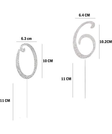 ENSTAB Silver Rhinestones Cake Topper - Happy Birthday & Anniversary Decoration | International Shipping - Buy Online on SooperMarket.com