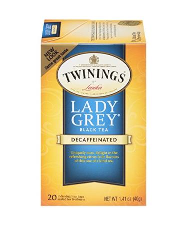 Twinings Lady Grey Black Tea Decaffeinated 20 Tea Bags 1.41 oz (40 g)