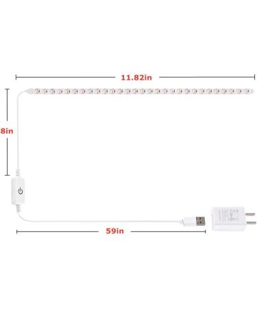 GELENZ 30 LED Sewing Machine Light Strip Kit 6000k Cold White with Touch Dimmer & USB Power (2 Pack) - Buy Online on SooperMarket.com
