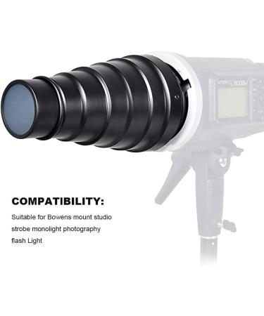 Aluminium Conical Studio Snoot Kit with Grid, Filters for Bowens Mount Flash Light - Buy Online on SooperMarket.com