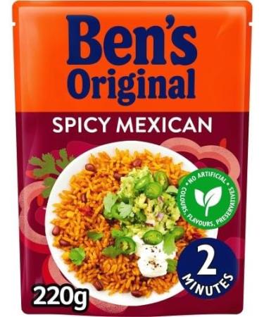Savoury Chicken Microwave Rice 220g x2 & Spicy Mexican Microwave Rice 220g x2-Bundle Consisting of Ben's Original Microwave Rice x4 Pack - Buy Online on SooperMarket.com