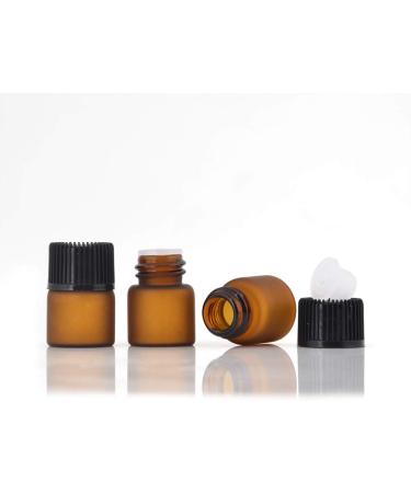 Enslz 50 Empty Amber Glass Bottles for Essential Oils - Refillable Brown 1ml | Perfect for DIY and Craft Projects - Buy Online on SooperMarket.com