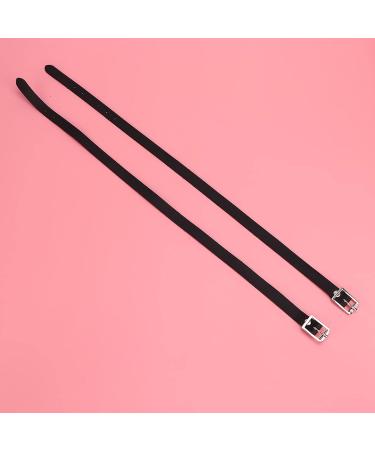 Horse Spur Straps - 19.7in Leather Stirrup Straps with Stainless Steel Buckle | For Children & Adults - Black | Horse Tool Accessories - Buy Online on SooperMarket.com