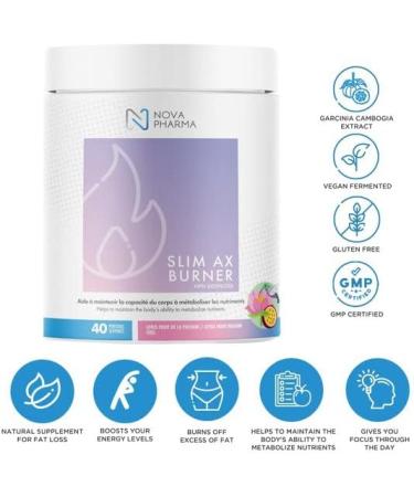 Nova Pharma Pre Workout Powder - Garcinia Cambogia - L Carnitine Supplement - Chromium Supplement - 40 Servings (Lotus & Passion fruit) - Buy Online on SooperMarket.com
