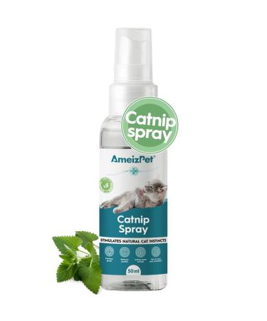 AmeizPet Catnip Spray for Cats Cat Nip Spray Scratching Spray Mist Transparent Cat & Kitten Behaviour Spray 50 ml (1.69 Oz) Catnip Spray 50 ml