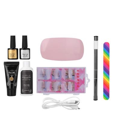 8PCs Nail Art Tools Set Manicure Extension Tool Nail dryer Lamp Mini Extension Kleber Builder Manicure Extension tool (coffee)