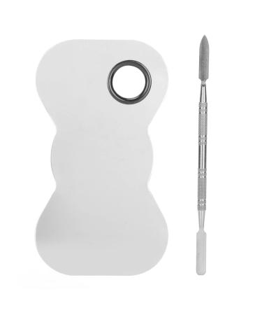 Cosmetic Makeup Palette Set Stainless Steel Bow Mixing Palette Nail Art Painting Mixed Color Palette Makeup Mixing Tray with Makeup Spatula for Mixing Foundation