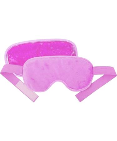 Pink Gel Eye Mask Cooling and Warming Treatment for Tired Puffy Eyes Headaches Hayfever Dry Eyes Reversible Design Silicone Velvet Adjustable Straps - Buy Online on SooperMarket.com