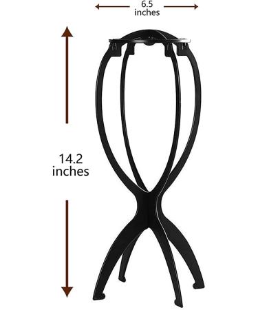 2 Pack Portable Wig Holder Stands - Foldable Short Wig Display for Easy Storage - Black Plastic - Buy Online on SooperMarket.com