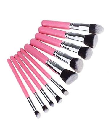 Glamza Pink Makeup Brush Set - 10 Premium Brushes for Flawless Application | International Shipping Available - Buy Online on SooperMarket.com