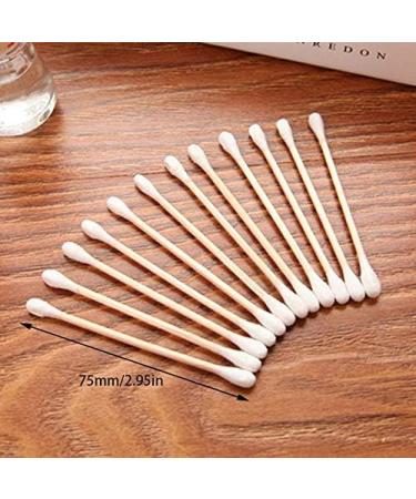 Greatangle-UK 100pcs Cotton Swabs - Wooden Handle Double Head Makeup Sticks | High-Quality Cotton Swab for Beauty & Personal Care - Buy Online on SooperMarket.com