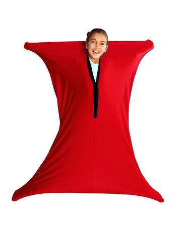 Body Sock Sensory Sox Deep Pressure Stimulation Suitable age 3-18 sensory durable seams asd child stretchy for Children and Adults with Sensory Proceessing Disorders or Autism ( Color : Red Size : S S/Small-69*102cm Red