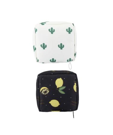 Healeved Period Bags 2pcs Napkin Pack Menstruation Bags for Feminine Products Pad Bag Cute Wallet Mini Lipsticks Teen Girl Wallet Pad Bags Portable Cosmetics Case Pad Bags for Period