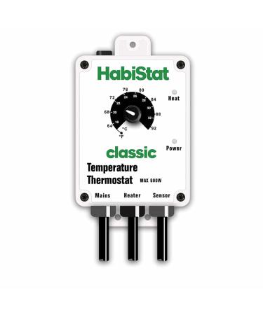 Habistat - Classic On/Off Temperature Thermostat - White - 600w - Accurate Dial - Easy To Use - Ideal For Controlling Heat Mats
