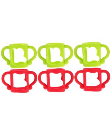 Vaguelly 6 Pcs Silicone Bottle Handle Bottle Handle Silicone Bottle Handle Milk Bottle Accessories Milk Bottle Handles Bottle Handles Newborn Silica Gel Feeder Grip 13.00X7.00X6.50CMx3pcs Assorted Colorx3pcs