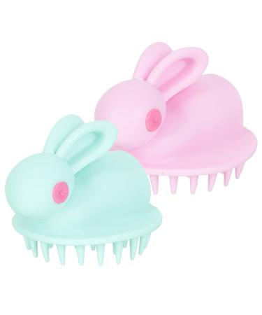 Kisangel 8 Pcs Rabbit Head Scrubber Stimulation Massage Hair Brushes - Silicone Baby Scalp Massager Shampoo with Handle for Cleaning - Adorable Design - 6.7X6CMx4pcs - Buy Online on SooperMarket.com