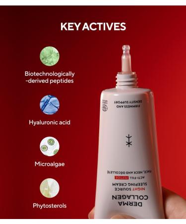 MADARA Organic Skin Care DERMA COLLAGEN Night Source Sleeping Cream Overnight Hydrating & Firming Cream with Peptides Algae & Hyaluronic Acid for Anti-Aging & Skin Renewal 70ml - Buy Online on SooperMarket.com