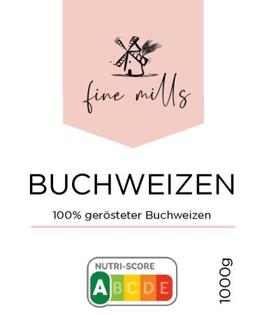 Fine Mills Buckwheat - Gently Roasted 100% GMO-Free Vegan 5x1000g | Premium International Shipping - Buy Online on SooperMarket.com