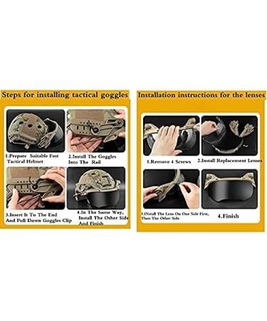 Fast Helmet Tactical Goggles with 2-Color Lenses and Side ARC Rails - Buy Online on SooperMarket.com