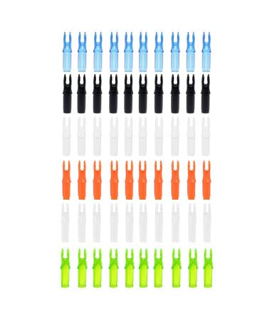 SDCYOW 60 Pack Archery Arrows Nocks 6.20mm/.244 inch Inside Diameter Plastic Nock for Compound Recurve Bow Multi-color