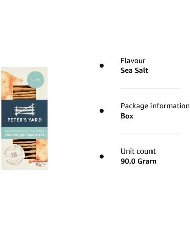Peter's Yard Rosemary & Sea Salt Sourdough Crackers 90g - Buy Online on SooperMarket.com