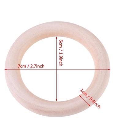 Organic Wooden Teething Rings - Set of 10 Smooth Teething Toys | 7cm & 5cm Diameter | Safe & Natural Baby Comfort - Buy Online on SooperMarket.com