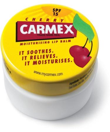 Carmex Cherry Lip Balm SPF15 Pot 7.5g - Hydrating Lip Care with Cherry Flavor (Pack of 1) - Buy Online on SooperMarket.com