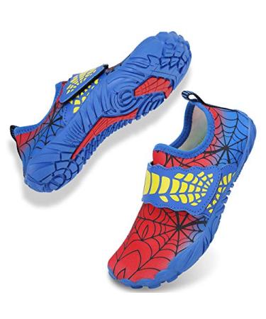 Kids Water Shoes Toddler Boys Girls Sport Sandals Quick Dry Non-Slip Barefoot Sneakers for Walking Beach Swim 12 Little Kid E/Red Blue