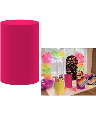Fivan red cylindrical cover for baby birthday party newborn baby shower baptism communion baptism elastic socket train decoration base cover FUS-NO-1008 D36cm (14.2 ") H75cm (29.5")