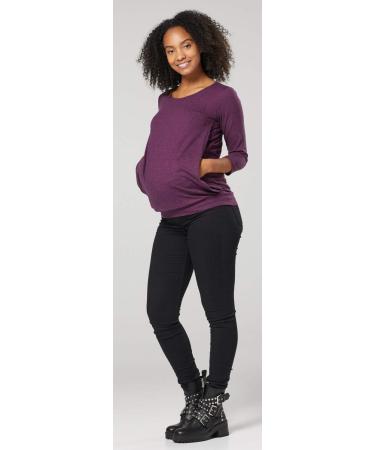 HAPPY MAMA Maternity Nursing Striped Jumper Top 1060 - Purple Melange - Size 12-14 - Buy Online on SooperMarket.com