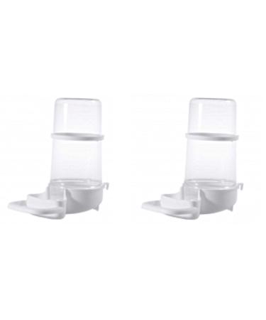 Moondown Farm 2 x Budgie Canary Finch Drinker 400cc with Clips for Cage Birds