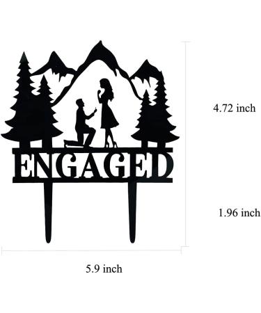 Mountain Engagement Cake Topper Man Proposes To Woman Cake Topper Cake Decorations for Engagement/Bridal Shower/Wedding/Proposal Party - Buy Online on SooperMarket.com