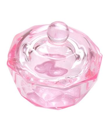 Octagonal Dappen Dish Cup Crystal Glass Glassware Tool for Nail Art Manicure Care Glass Dappen Dish PINK